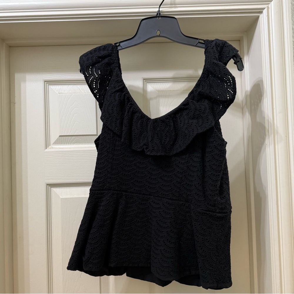 White House Black Market Black Lace Blouse